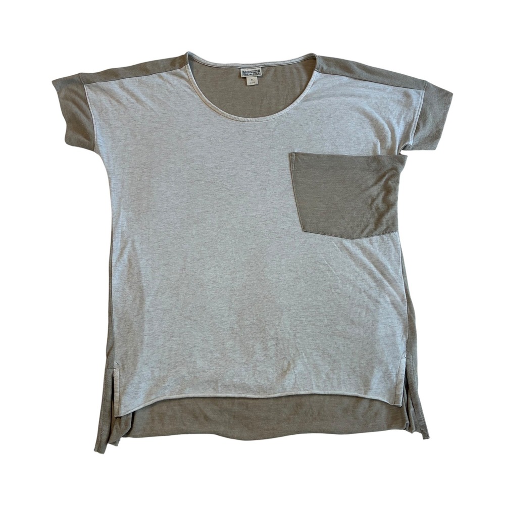 Converse One Star Women's Beige Pocket Tunic Top Short Sleeve Size M